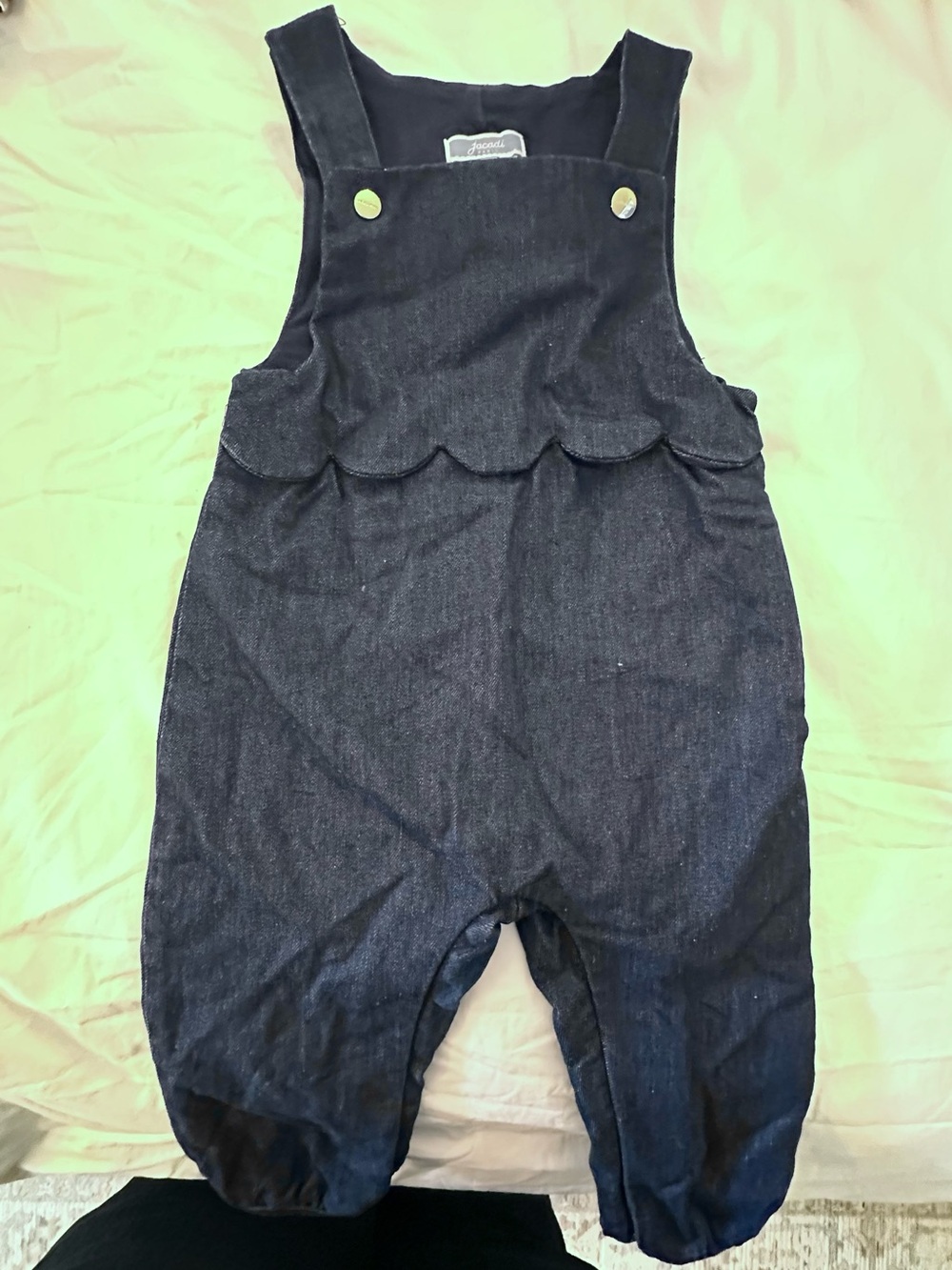 Jacadi denim Scalloped Front Kids Overalls